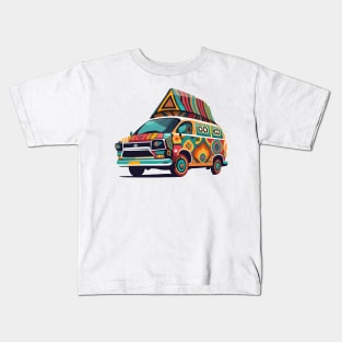 Classic Bus Afrocentric Pattern Kids T-Shirt